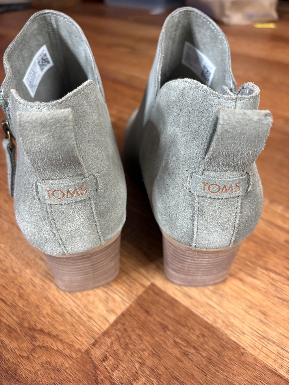 Toms Suede Ankle Booties in Sage Gray - Picture 6 of 7